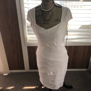 WHBm-Band-Aid Dress-INSTANTLY SLIMMING-All White